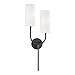 Vesper 2 Light Wall Sconce - Old Bronze Finish - White Linen Shade