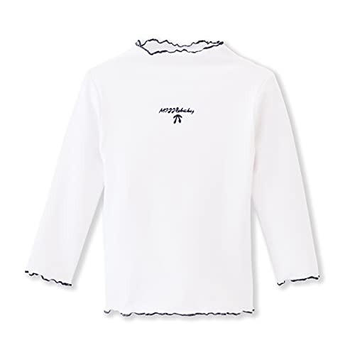 Image of Toddler Girls Long Sleeve Cotton Tee Shirts Ruffle Lace Mock Turtleneck Basic Blouse Outfit Tops