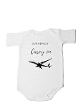 Our Newest Carry-On Infant Bodysuit Future Traveler Theme Coming Soon Pregnancy Announcement (Funny-Short Sleeve Romper, 0-6 Months)