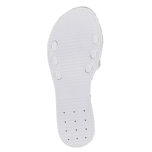 Image of Juicy Couture Women's Slide Sandals - Glitter Bling Open Toe Sparkle Flats - Dressy Summer Casual Footwear