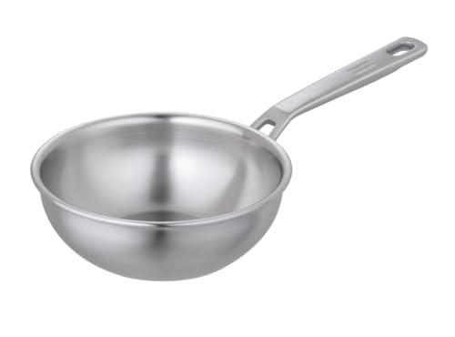 Kuhn Rikon Culinary - Padella da chef a 5 strati in acciaio inox e alluminio, lavabile in lavastoviglie, con manico per mantenere il freddo, 16 cm, perfetta per friggere, salse e altro ancora. Padella