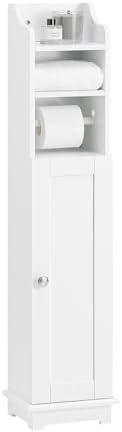 VonHaus Toilet Roll Cabinet - White Toilet Paper Cupboard ...