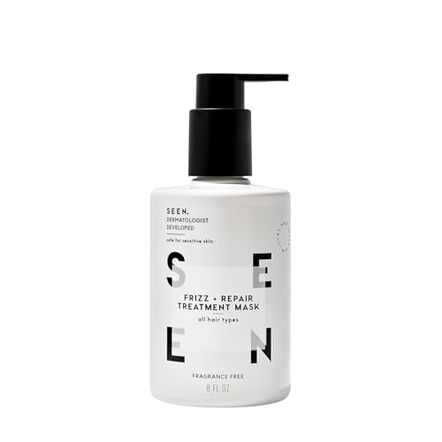 SEEN Frizz + Repair Treatment Mask - Fragrance Free - Fights Frizz, Repairs Damage for Stronger, Smoother, Healthier-Looking Hair - Safe for Sensitive Skin