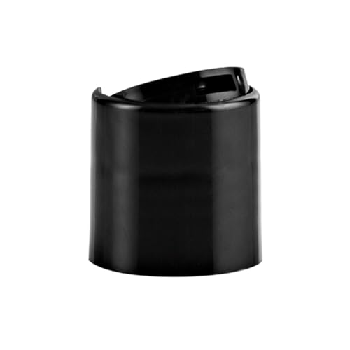 OAK & SAGE 2 Black PP Smooth Disc Top Plastic Caps - 0.310" Orifice Opening - 24/410 Cap Size - 2 Total