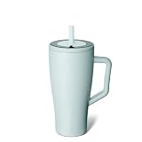 BrüMate Era 30 oz Tumbler with Handle and Straw | 100% Leakproof Insulated Water Bottle Tumbler with Lid and Flexible SoftSip Straw | Made of Stainless Steel | Cup Holder Friendly | 30oz (Blue Agave)
