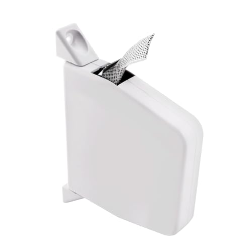 Pottwal Enrolador de persiana de 23 mm, enrolador de persiana aparafusável, enrolador de superfície, cores da fita preta e branca