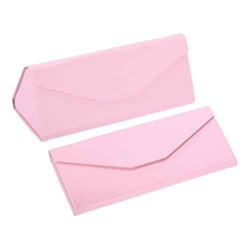 Image of PATIKIL Foldable Glasses Case, Triangle Magnetic Sunglasses Organizer Case PU Leather Hard Eyeglass Case for Women (2 Pcs)