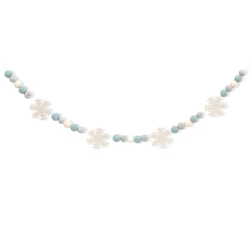 Snowflake Felt Ball Garland - Winter Birthday Home Decorations,Frozen Snowflake