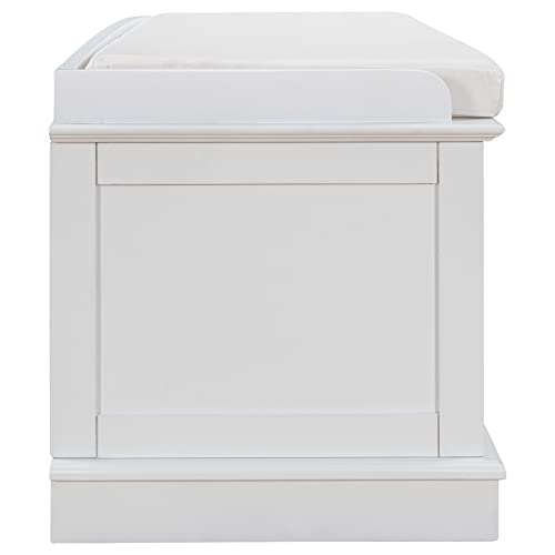 Knocbel-Entryway-Storage-Bench-with-Removable-Cushion-4-Doors-and-Adjustable-Shelves-Hallway-Foyer-Bathroom-Bedroom-Shoe-Bench-200lbs-Weight-Capacity-427-W-x-16-D-x-174-H-White Knocbel Entryway Storage Bench with Removable Cushion 4 Doors and Adjustable Shelves Hallway Foyer Bathroom Bedroom Shoe Bench 200lbs Weight Capacity 427 W x 16 D x 174 H White
