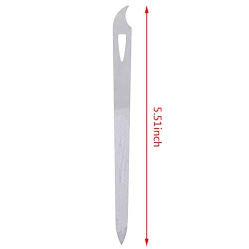 Yeshan Stainless Steel Triple-Cut Long Nail File With Nail Cleaner Tip,5.5 Inch,Pack Of 2 #TOP4