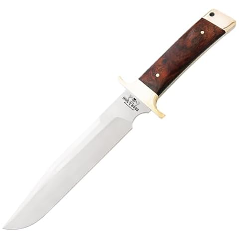 Bear & Son Cutlery 15" Freedom Fighting Fixed Blade Bowie Knife, D2 Tool Steel Blade, Cocobola Wood Handle, Leather Sheath (CB03) Cover