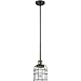 Innovations 201S-BAB-G54-CE-LED Small Bell Cage 1 Light Mini Pendant Part of The Franklin Restoration Collection, Black Antique Brass