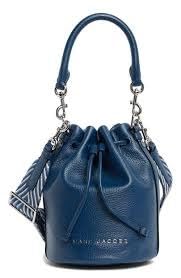 Marc Jacobs Leather Bucket Bag Crossbody (Azure Blue)