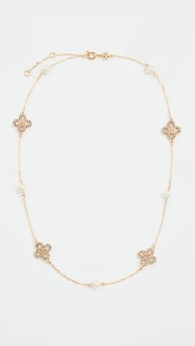 Tory Burch Women's Kira Clover Pearl Necklace2