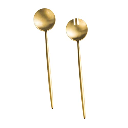 CONGARTENO Elegant Salad Serving Utensils Set 304 Stainless Steel Dessert Spoon Fork Multi-function Party Accessory