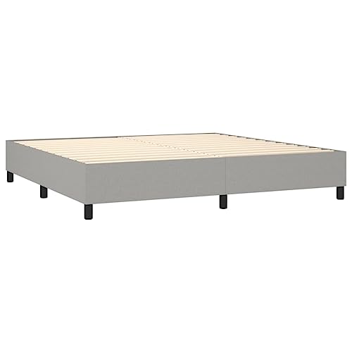 Ziaphsol Boxspringbett mit Matratze, Hellgrau 200x200 cm, Stoffbezug, Komfortables Schlafzimmer Möbel Set, inklusive Bank, für erholsamen Schlaf – Bild 6