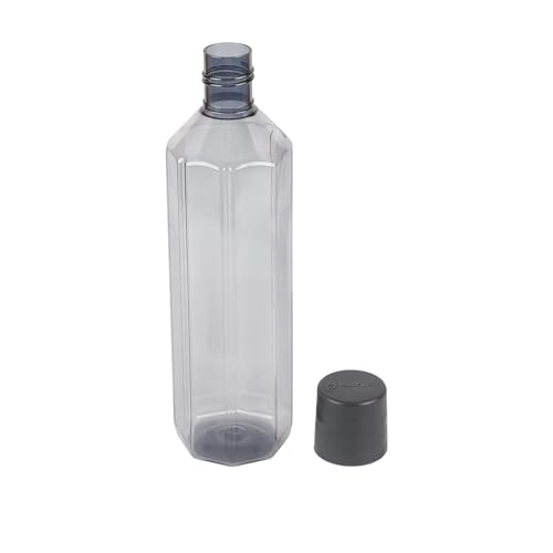 Image of PEARLPET Gemini BPA-Free Plastic Water Bottle Set |Lightweight, Leak-Proof & Freezer Safe - Pack of 6 (1000ml Each), Grey