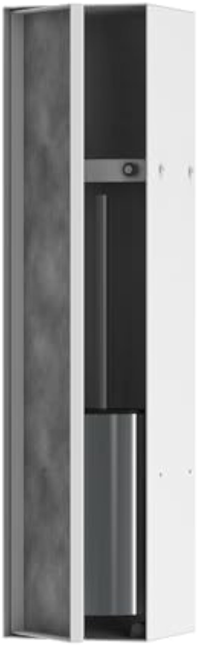 hansgrohe 56060700 XtraStoris Rock Recessed Holder with Shelf & Tileable Door in Matte White Toilet Brush