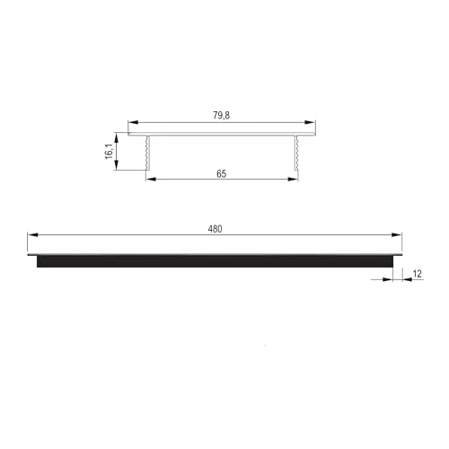 Alusfera Griglia Aerazione Rettangolare 80 X 480