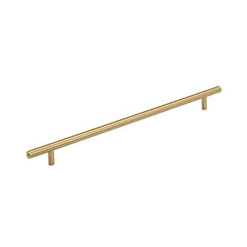 Image of Amerock | Cabinet Pull | Champagne Bronze | 12-5 /8 inch (320 mm) Center to Center | Bar Pulls | 1 Pack | Drawer Pull | Drawer Handle | Cabinet Hardware | 12-5 /8 inch (320mm) Center-to-Center Mounting Distance and 15-3 /4 inch Overall Length, Durable Carbon Steel Cabinet Hardware