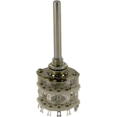 SWel D4C0212S, Rotary Switch, 1pole/Deck, 2deck, 30dg, 2-12Pos, Adj Stop, Shortng