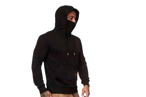 S.I.T.S Mens Pullover Sports Hoodie with Pocket and Mask, Fleece Sweater4