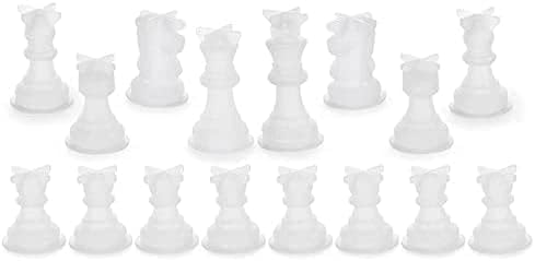 1 Set Chess Silicone Mold for Resin Epoxy Casting,Crystal Chess Piece Molds and Board DIY Kit,Jewelry/Birthday Gift Art Supplies, Craft Molds for Resin Crafts