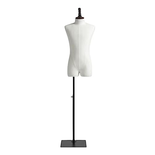 Mannequin Torso Easy to Move Clothing Mannequin Body Adjustable Height Half Body Manikin Clothing Models with Metal Stand