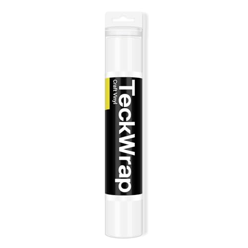 TECKWRAP 001 Vinyl Glossy Permanent Adhesive Vinyl for Craft Decal Projects 12" x 10ft, Glossy Coconut White