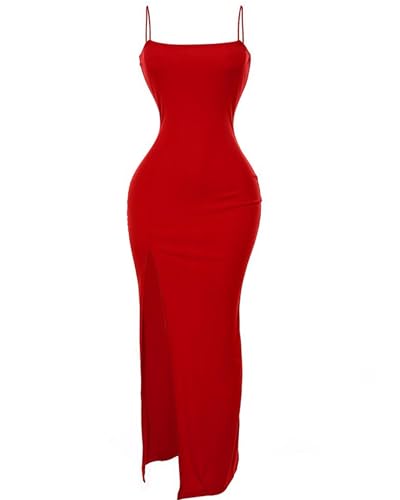 Maxi Bodycon Dress for Women - Long Fitted Slip Dress
