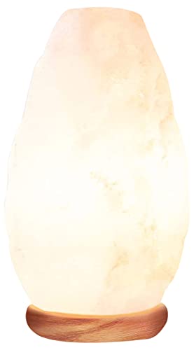 Himalayan Glow Crystal Salt Lamp, 5-7 LBS Hand Curved Night Light, Salt Lamp with Neem Wooden Base, Best for Gift and Home Decor (ETL Certified) – White