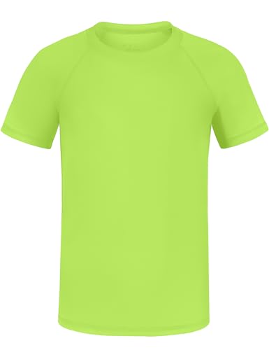 WISMBOX UV Shirt Kinder Kurzarm Badeshirt UPF 50+ Jungen Schwimmshirt Schnelltrocknend Rashguard Top für Schwimmen Wassersport