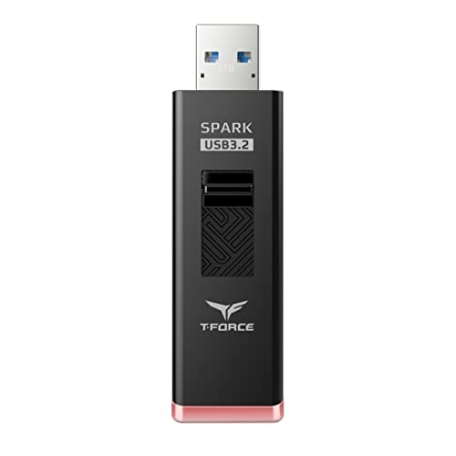 TEAMGROUP T-Force Spark LED 1TB USB 3.2 Gen 2 USBフラッシュドライブ 超高速読み取り/書き込み速度1000/800MB/秒 外部ストレージ サムドライブ メモリースティック TSPARKLED31TBB01