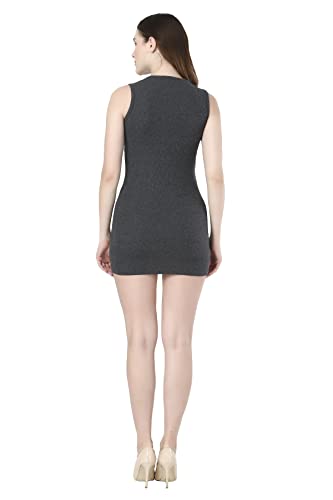 Image of FF Women's Bodycon Short Dress | Sleeveless Round Neck Mini Dress | Women Casual Dresses for Summer