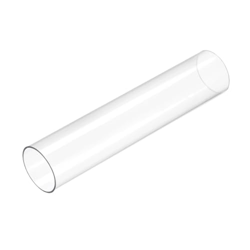 DMiotech Tubo de Plástico Rígido Transparente de 6 Pulgadas (15 cm) de Diámetro 30 mm x 32 mm (1 1/4 Pulgadas) Tubo Redondo de Policarbonato para Iluminación y Fontanería