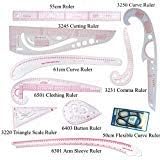10 Stlye Fashion Ruler Set Vary Form Curve French Curve Pattern Grading Rulers Curve Stick Pattern Design Ruler Set, Design Craft Sewing Tool