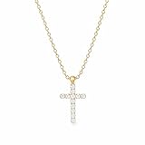 Non Tarnish Cross Necklace for Women | Gold Cross Necklace | Dainty Cross Necklace |Waterproof Jewelry | 18K PVD Gold Plated with Cubic Zirconia | Pendant Necklace | Tarnish Free Gold Jewelry