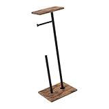 Shntig Organizador de almacenamiento de papel higiénico de madera natural con estante extraíble para el hogar, cubierta de baño, soporte para propietario