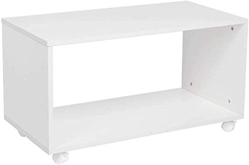 Table basse en bois avec roulettes et rangement pour salon - 2