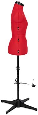 Adjustoform Sew Simple 8 Part Adjustable Dress Form, Poppy Red Nylon Fabric, Small