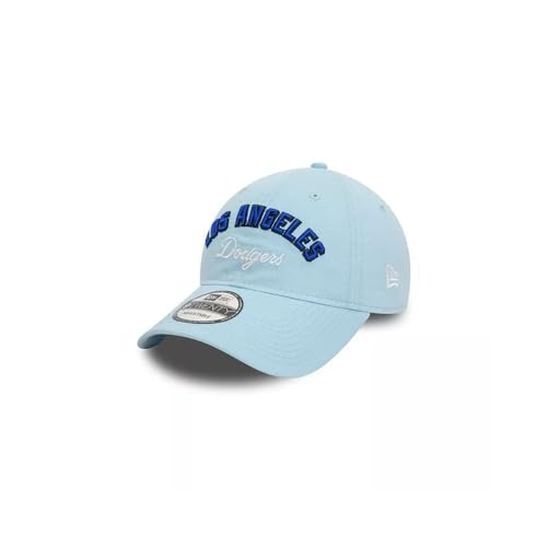 New Era 9Twenty Wordmark MLB Los Angeles Dodgers - Cappello da baseball, colore: blu pastello, Blu pastello, Etichettalia unica