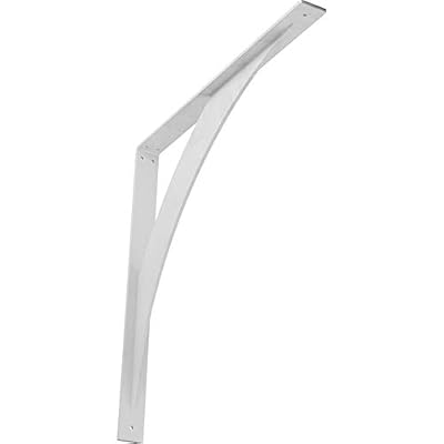 Ekena Millwork BKTM02X24X24LEHWH Steel Bracket Legacy, 2"W x 24"D x 24"H, Hammered White