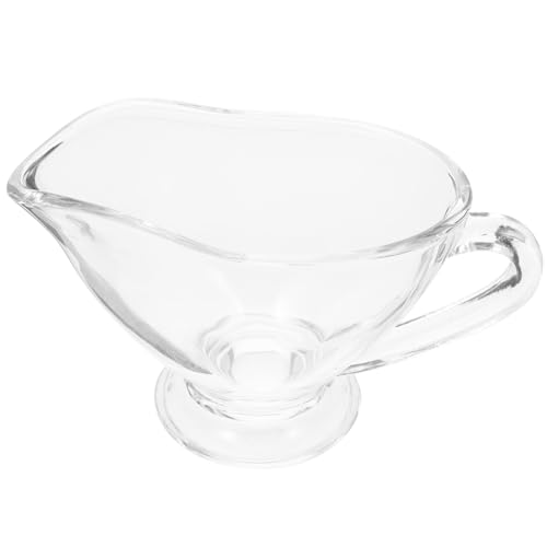 BEBEMOKO Sauce Boat Gravy Serving Boat Salad Dressing Server Pourer Coffee Dispenser Gravy Kettle with Handle Coffee Creamer Milk Serving Pitcher Gravy Boat Creamer Pitcher Condiments Glass