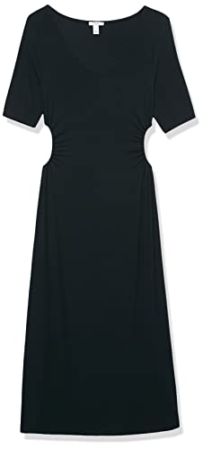 Image of Amazon Essentials Women's Fine Rib V Neck Side Cut-Out Midi Dress (Previously Daily Ritual)