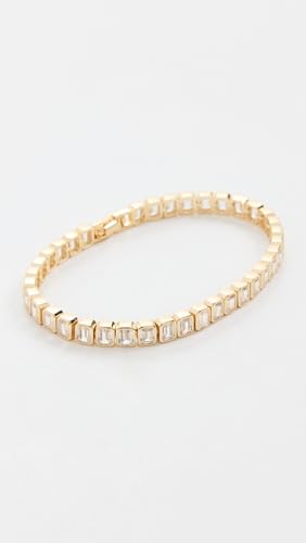 SHASHI Women's Emerald Cut Tennis Bracelet, Gold, One Size2