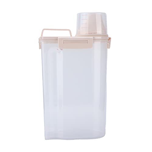 Conteneur scellé de stockage d'aliments pour animaux de compagnie, seau de stockage d'aliments pour chiens avec couvercle et tasse à mesurer pour l'alimentation, capacité de 2,5 l