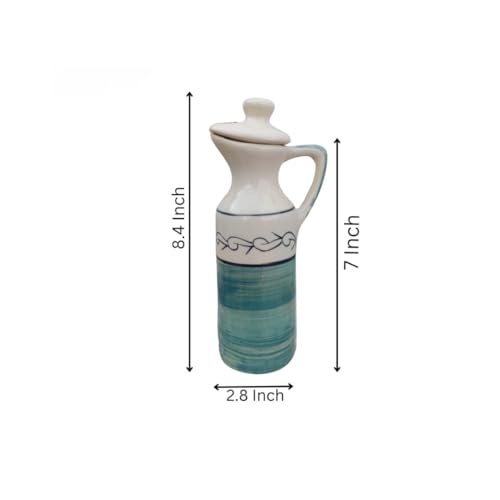 Image of MALAIKAH Ceramic Oil Dispenser Sea Blue Pack of 4 for Kitchen, Dining, Gifting, Home & Kitchen Decor