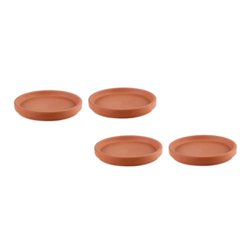 TIDTALEO 4個 テラコッタ製花盆?子 耐久性と防水機能付き 植木鉢用水受け皿 家用 各 軽量か変形防止設計