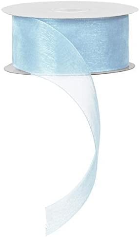 Image of UKIYO | Organza Ribbon(15+ Color Variations Inside) (L-35 Meters,W-1 Inch) | Ribbon for Gift Wrapping,Gift Bows Making, Decoration,Bags Handle (Pack of 1, Arctic Blue)