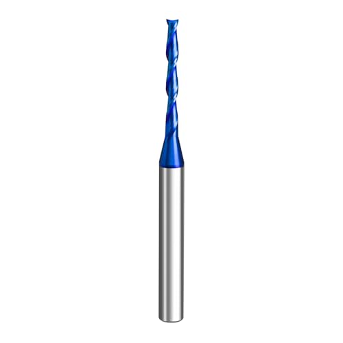 Image of 1 /4 inch Shank Up Cut Solid Carbide Spiral Plunge Router Bits 1 /8 inch Cutting Dia. with Nano Blue Coating Carbide Bits for Woodworking,Trimming,Cutting,Carving&Engraving